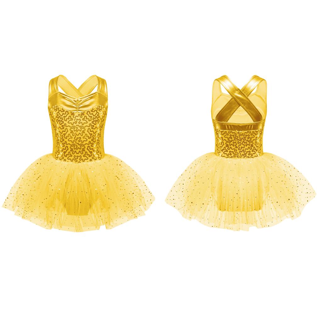 Блестящие пайетки для девочек, балетное платье, гимнастическое платье для фигурного катания, танцевальные костюмы для выступлений, лирическая танцевальная одежда