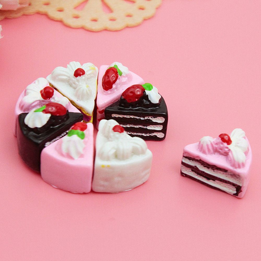 10pcs/lot Cute Artificial Decorative DIY Craft Toy Miniature Food DollHouse Cake Ornament