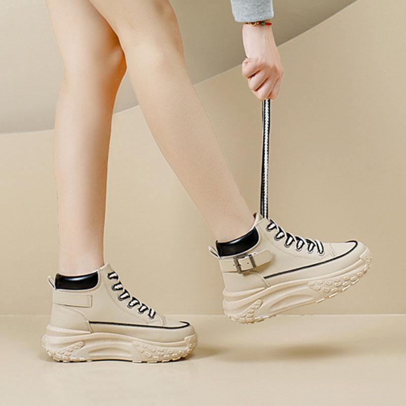 Женские высокие ботинки Весенние кроссовки на платформе со шнуровкой Нескользящие кроссовки Удобные кроссовки для бега на открытом воздухе Повседневные кроссовки Tenis De Mujer