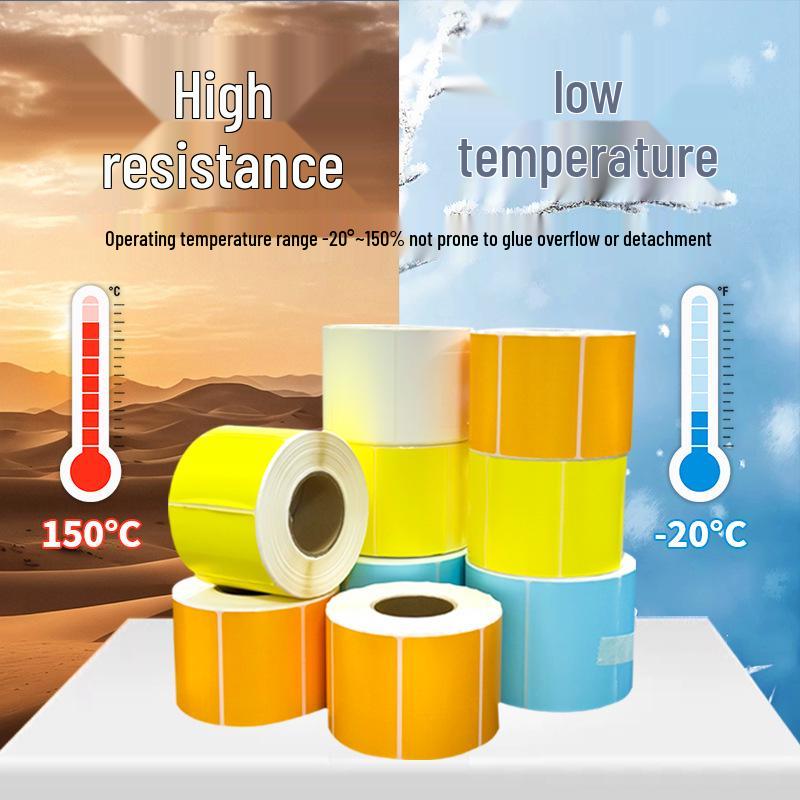 Color Five-Proof 70x50 Thermal Paper & Low-Temp Resistant 60x40 Barcode Label
