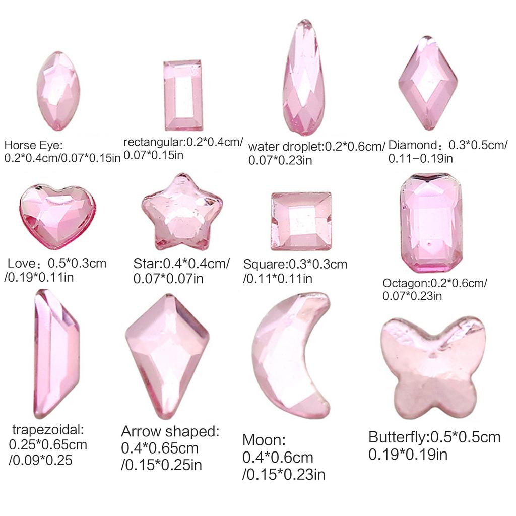 Heart Nail Charms Butterfly Crystal Gems Flat Bottom Nail Gems Nail Art Charms Nail Crystal Rhinestones Nail Art Decor