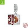 Fun Pizza Diy Pendant String Decoration, Cute Design Dripping S925 Sterling Silver Bracelet Beaded