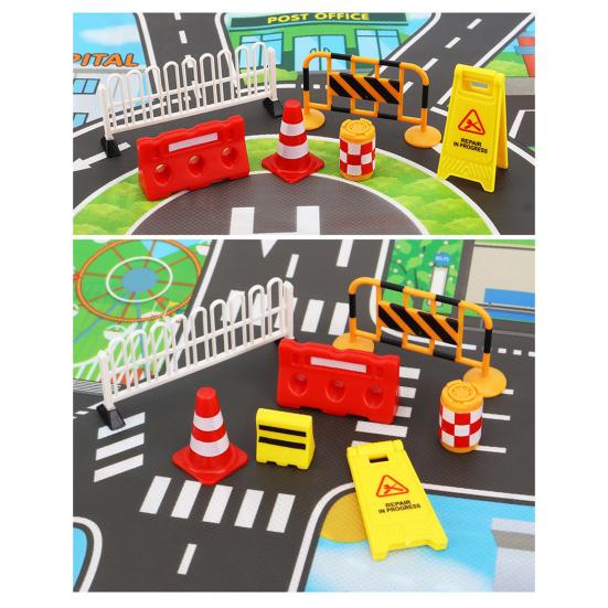 Mini Roadblock Set Miniature Highway Scene Accessories Miniature Barricades for Miniature House Decoration Role Play Education