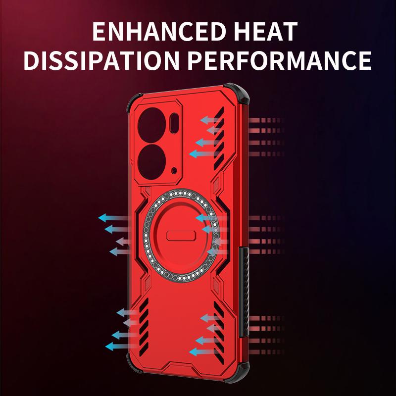 KEYSION Полый чехол для отвода тепла для Realme P3 5G Силикон+ПК Магнитное охлаждение Противоударный чехол для телефона для OPPO Realme P3 5G
