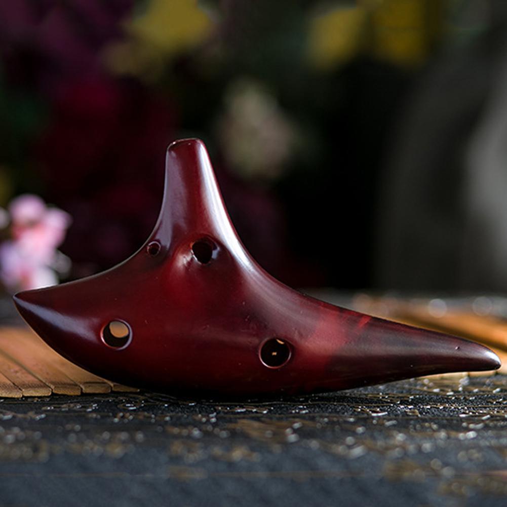 12 Hole Natural Ocarina Stable Intonation Alto C Tone Smokey Fired Ocarinas with Protective Bag Gift for Kid Adult