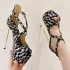Extreme Peep Toe Hollow Out Platform Women Sandals Super Stiletto Heels Nightclub Prom Shoes Zapatos Mujer