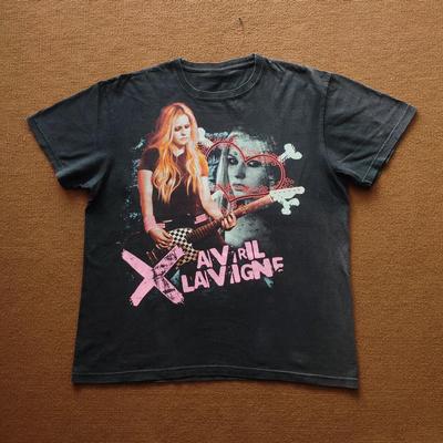 Редкая черная хлопковая футболка Avril Lavigne с принтом из концертного тура, размеры S-4XL, для взрослых PP288