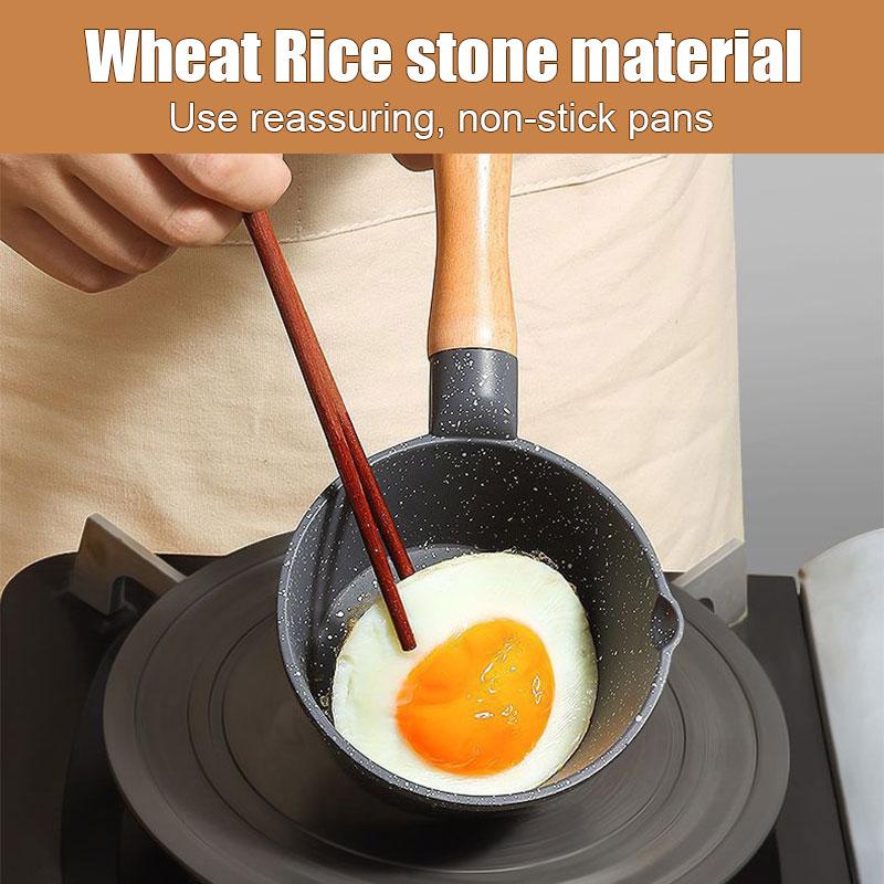 Антипригарная мини-кастрюля, маленькая кастрюля для супа, молочная кастрюля с деревянной ручкой, сковорода для горячего масла, кастрюля для плавления масла, кастрюля для приготовления пищи с носиком для заливки