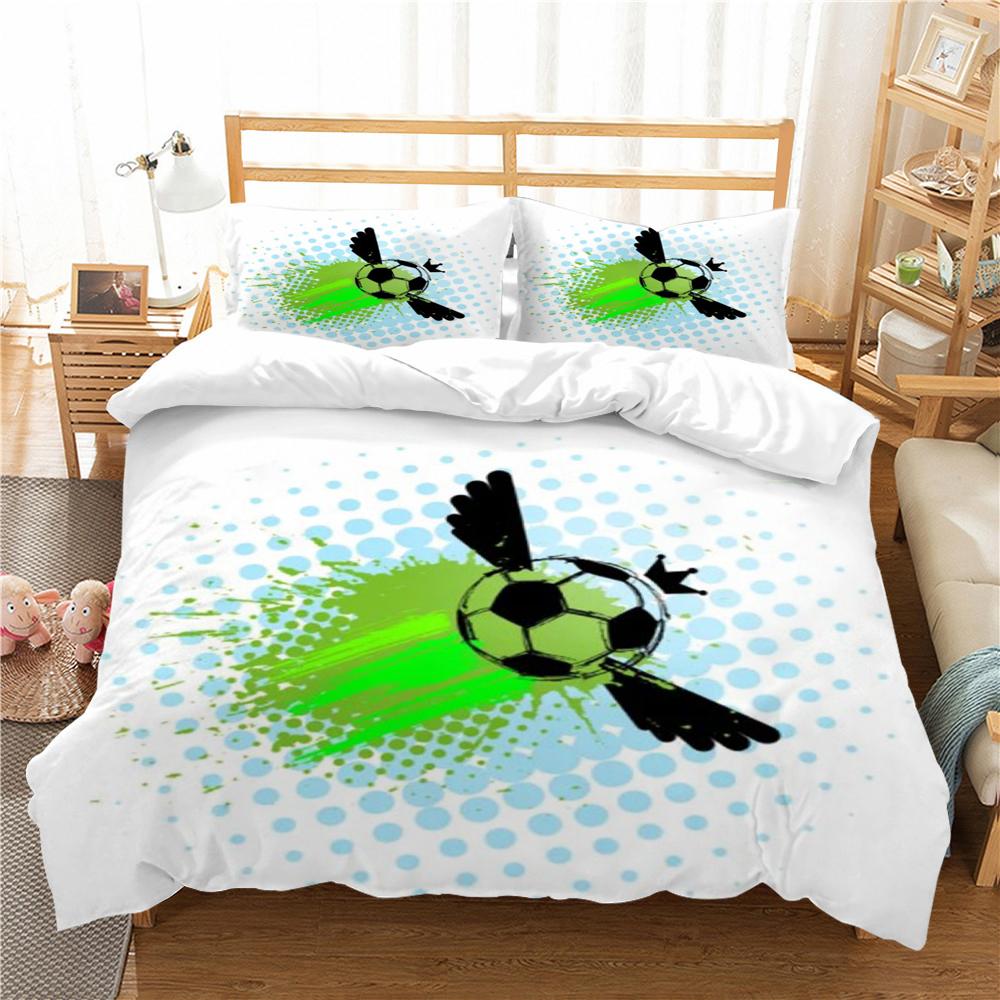 Постельный комплект Футбольное пододеяльник с 3D принтом Постельное белье Костюм Футбол Домашнее постельное белье с наволочкой Мягкий пододеяльник