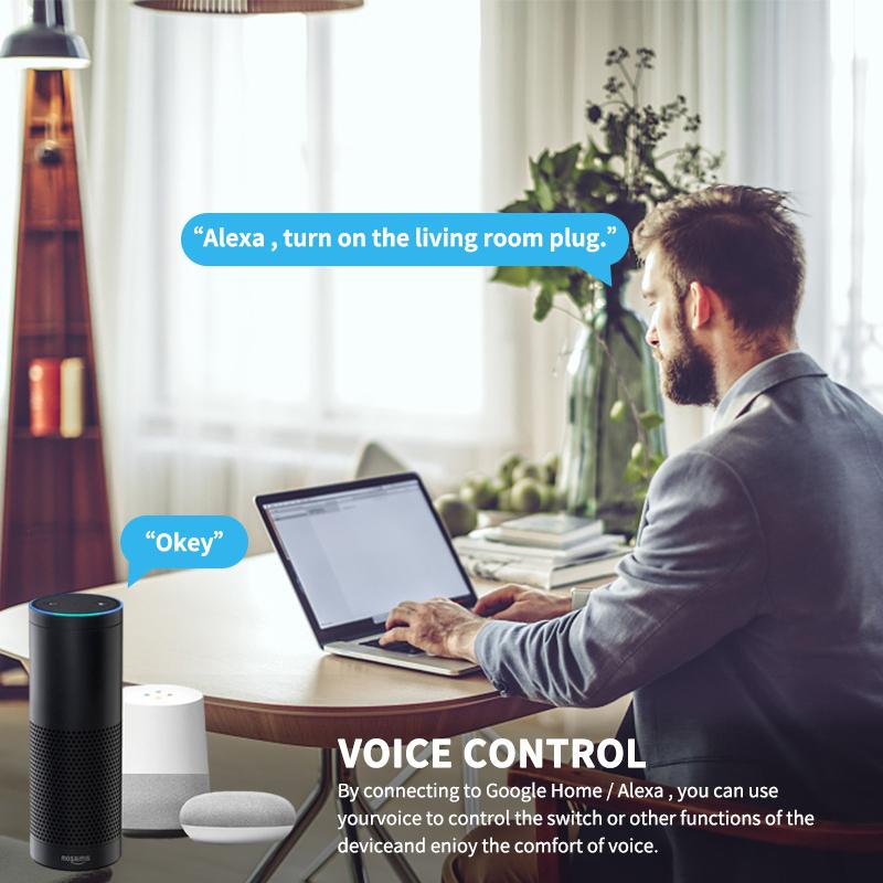 AUBESS 20A/16A Tuya WiFi EU Smart Plug Home Power Monitor Беспроводная розетка Дистанционное голосовое управление Alexa Google Home Яндекс Алиса