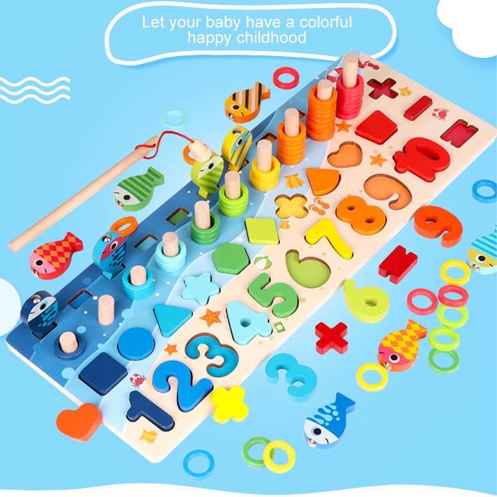 Деревянная головоломка с цифрами, доска для спичек, математическая игра, игрушки для раннего обучения, сортировка по цвету, форме, подсчет чисел