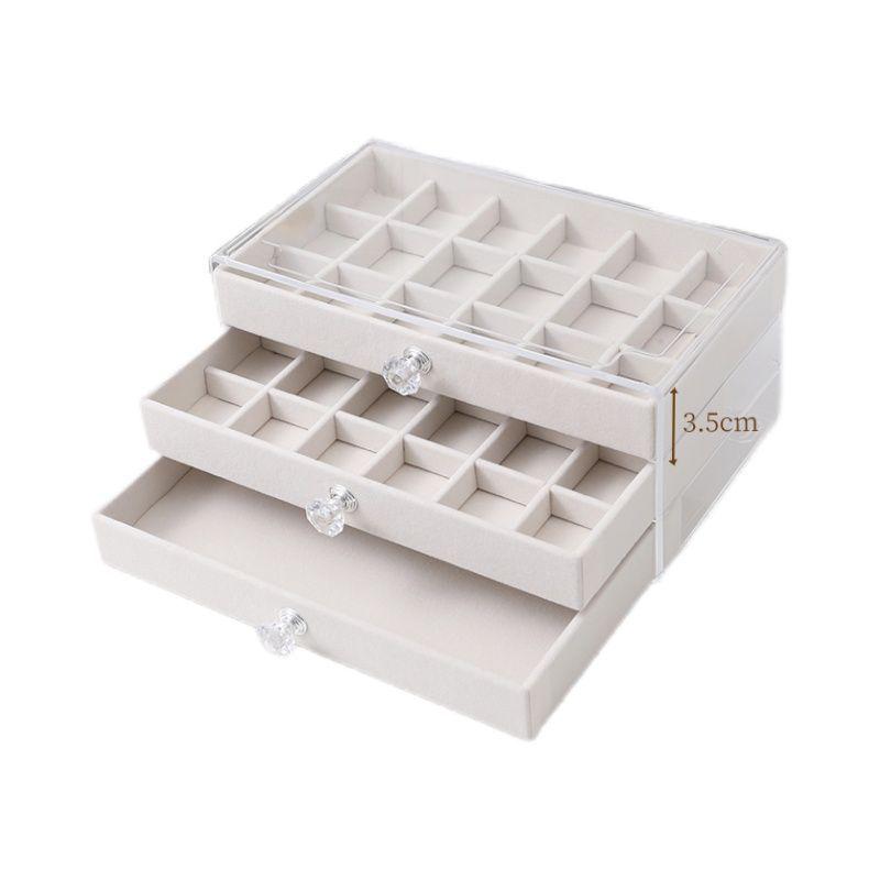 Бархатная шкатулка для украшений с антиокислительным покрытием, прозрачное акриловое хранилище для сережек, ожерелий и колец