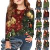 Christmas Day Girls Long Sleeve T Shirts Kids Fall Tops Crewneck Printed Basic Tees