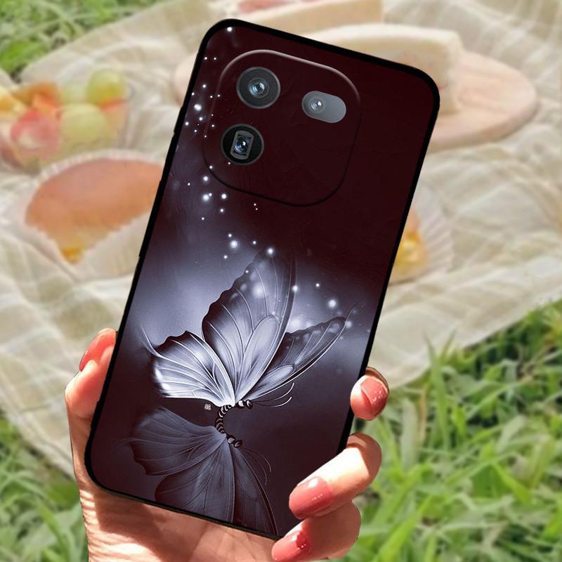 Чехол для Vivo IQOO 12 Pro Мягкий Мраморный Черный Силиконовый Задняя Крышка Телефона Для Vivo IQOO 12 Pro Чехол Крышка IQOO12 Pro Coque Funda
