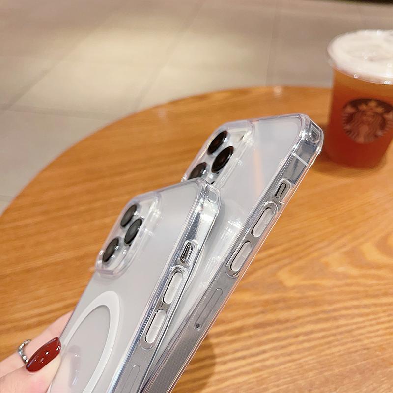 Прозрачные чехлы Magsafe Magnetic для iPhone 15 14 13 12 11 Pro Max Mini 7 8 Plus Прозрачные аксессуары для телефонов с беспроводной зарядкой