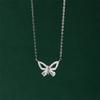 Sparkling Hollow Butterfly Pendant Necklace: Korean Fashion, Versatile and Exquisite Clavicle Chain for Women