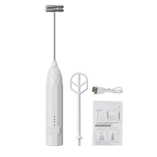 Electric Stirrer Milk Frother Handheld Stainless Steel Mixer Low Noise Rechargeable Electric Coffee Household Egg Whisk