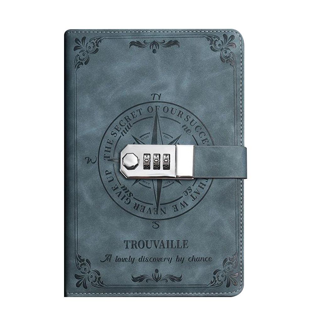 PU Leather Notepad With Password Lock Diary Notebook Creative School Office Supplies