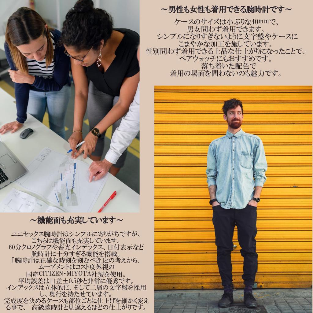 Unisex Watch Simple Thin Analog Quartz Chronograph Leather Belt Pink Gold White PGWH [Salvatore Marra] Men's Women's