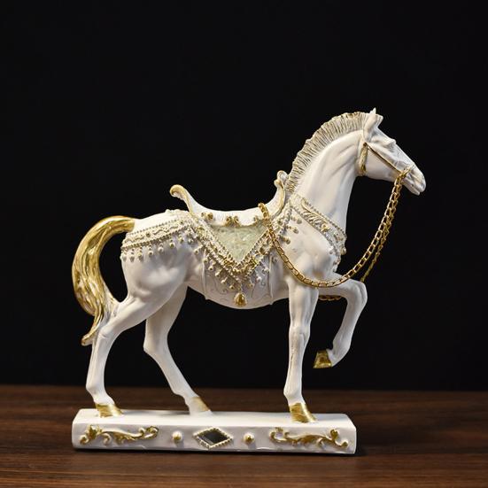 Смола Статуэтка Бегущей Лошади Миниатюрная Имитация Пони Фигурка Животное Скульптура Домашний Офис Настольное Украшение Орнамент