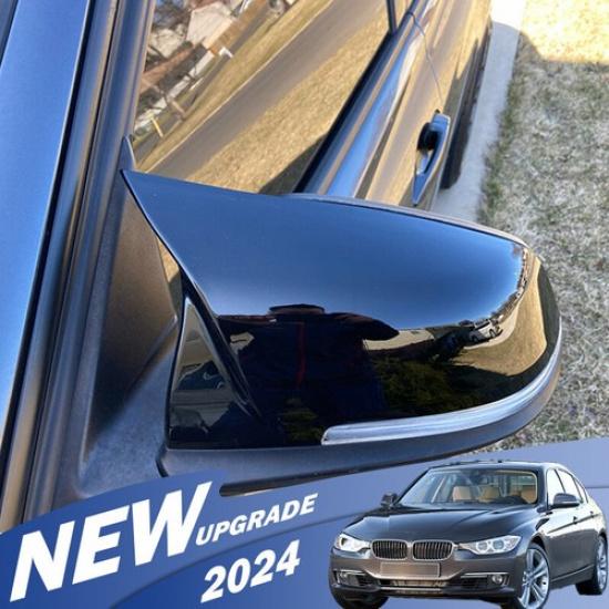 2x Gloss Black Side Mirror Cover Cap For BMW F20 F21 F30 F31 F34 2012-2018