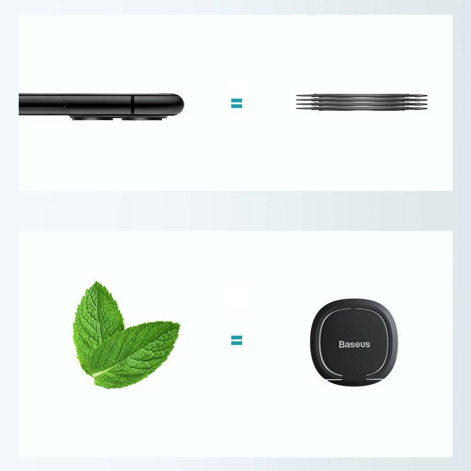 Baseus Ultra-Thin Adhesive Silver Phone Ring Holder Stand (SUYB-0S)