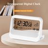 Digital Alarm Clock LCD Display with Calendar Temperature Humidity Snooze Table Bedside Clock for Kitchen Bathroom Office