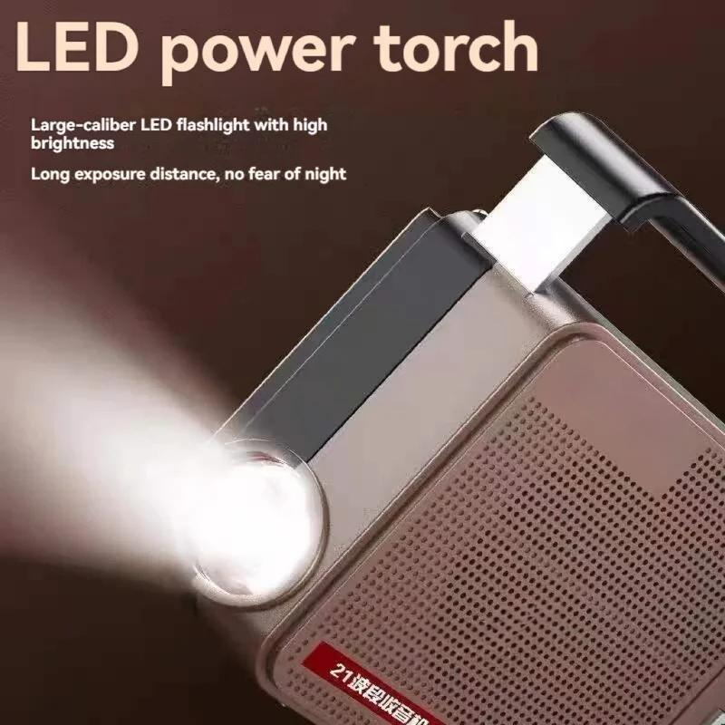FM/AM/SW полнодиапазонное радио Bluetooth цифровое ретро радио Hi-Fi портативный U-диск USB/TF/Mp3 музыкальный плеер динамик бас светодиодный фонарик
