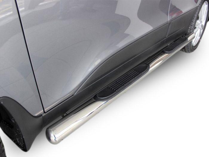 Tubes Marche-Pieds Latéraux - J&J Automotive - Kia Sportage 2009-2015 - 2 Pièces - Noir - Fixation Incluse