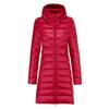 Women Winter Long Puffer Coat Detachable Hood Lightweight Coat Invisible Zipper Casual Coat Portable Outwear with Bag