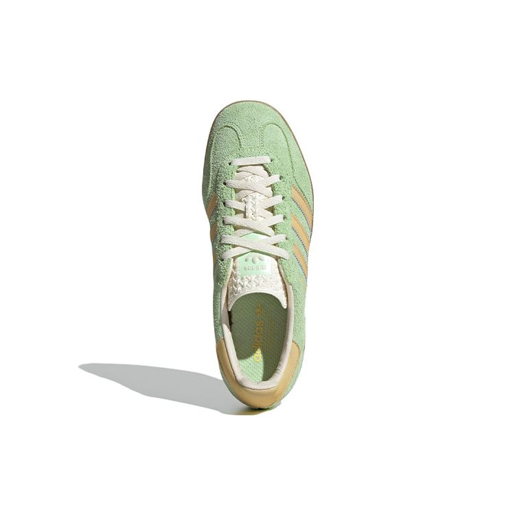 adidas Женские кроссовки Gazelle Indoor Green Spark полузеленые-искра почти-желтые кремово-белые IE2948