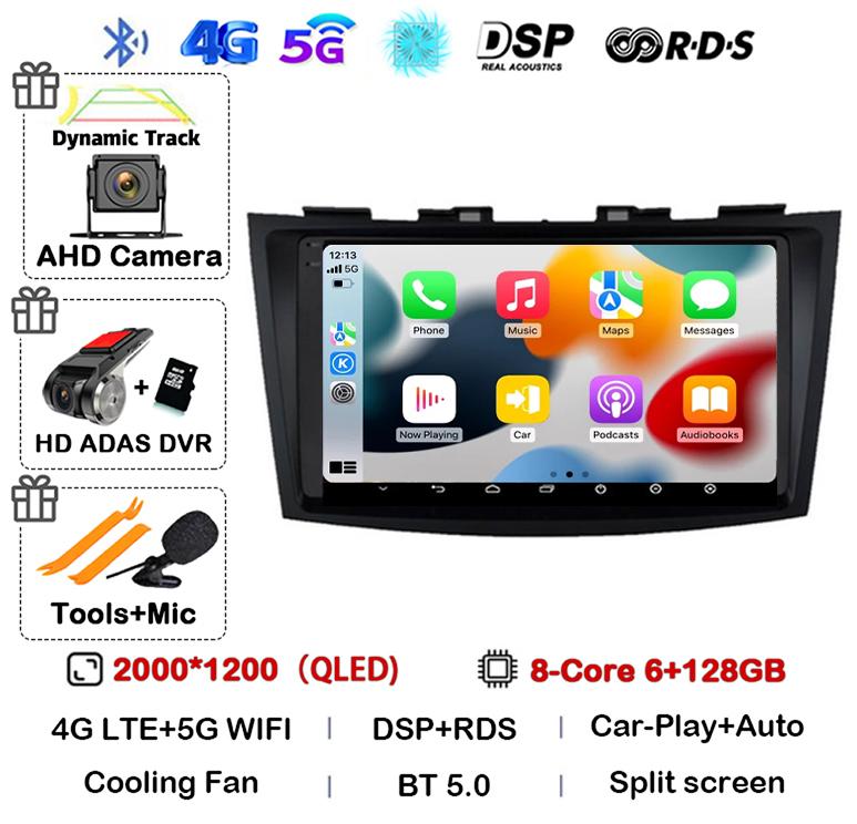 Android 14 Carplay Автомагнитола Для Suzuki Swift 4 2011 2012 2013 2014 2015 2016 Мультимедийный Видеоплеер Аудио GPS Стерео WIFI