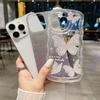 Чехол-шнурок с блестками-бабочками и градиентом для iPhone 14 13 15 16 Pro Max 12 11 X Xr Xs 8 7 Plus, цепочка на запястье, мягкая волнистая крышка