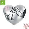 Heart-Shaped Pampering Diy Bracelet Beaded Silver925 Warm Pet Handmade Bead Accessories