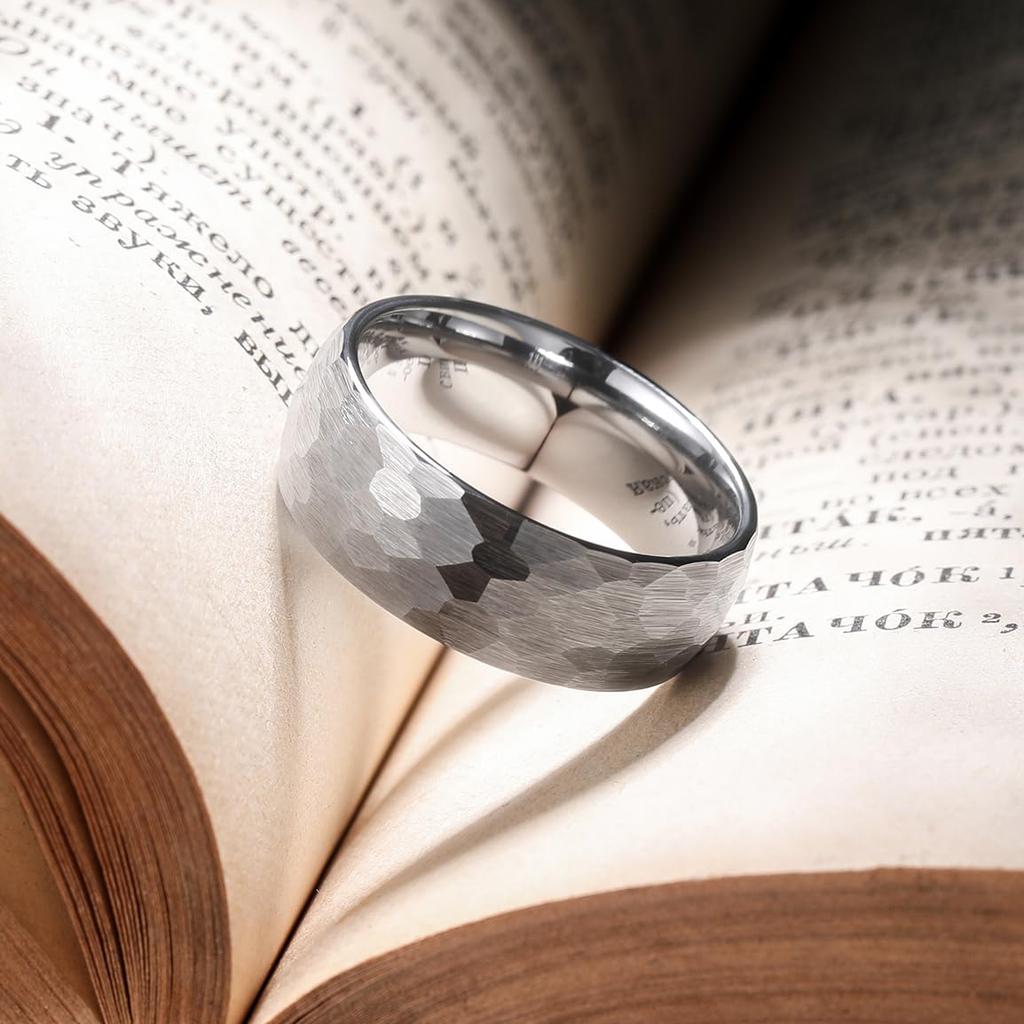 Молоток Многогранные Титановые Кольца Для Мужчин Женщин Черная Матовая Нержавеющая Сталь Парное Кольцо Свадебное Помолвочное Украшение