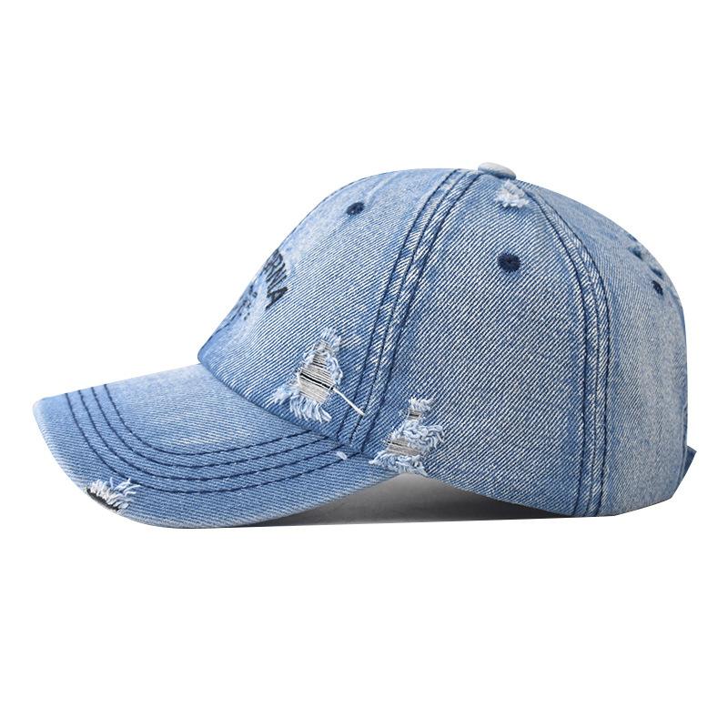New Men's and Women's Denim Washed Ripped Baseball Caps Scrubbed Super Good Feel High Quality Cap