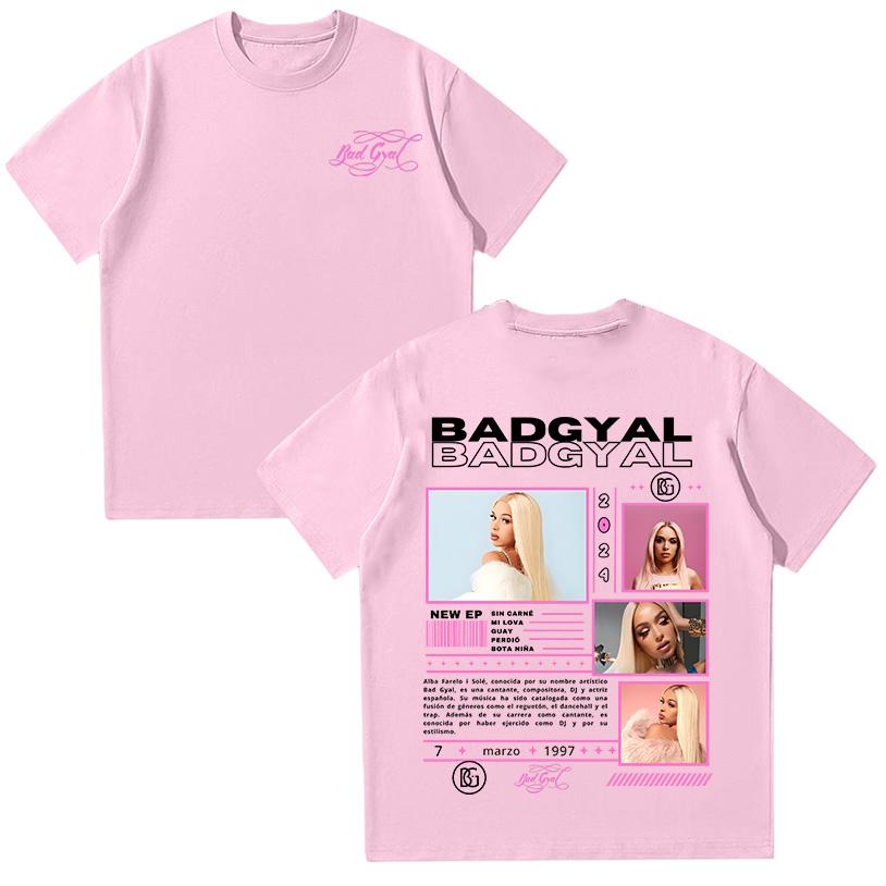 Графические футболки Рэпер Bad Gyal Хип-хоп Футболка Хлопок Высокого Качества Женская Одежда Харадзюку Поп Мужские Футболки Повседневные Y2K Уличная Одежда