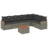 8 piece Garden Sofa Set with Cushions Grey Poly Rattan