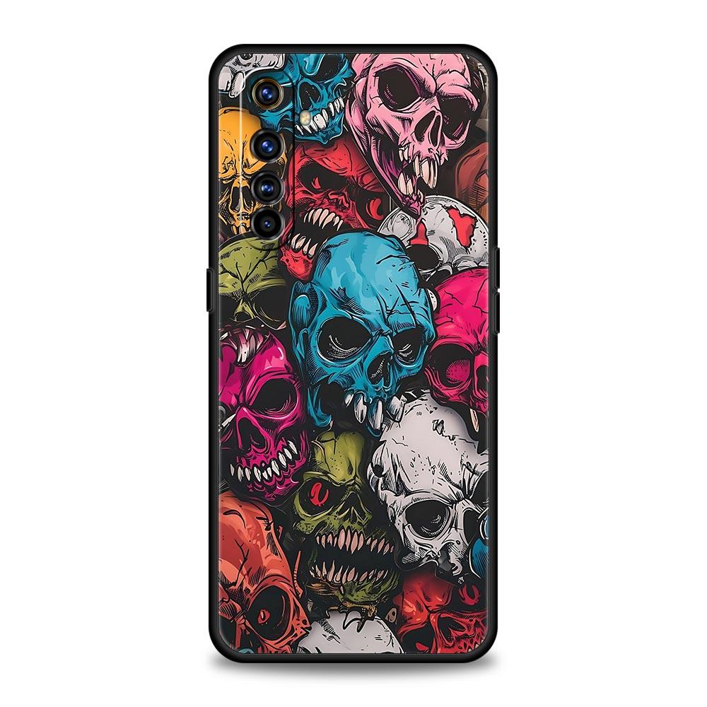 Skeleton Skull Case For Realme C67 C63 C55 C53 C35 C25 C21 GT 2 3 5 6 10 11 12 13 Pro Plus 5G Soft TPU Phone Cover Fundas Capas
