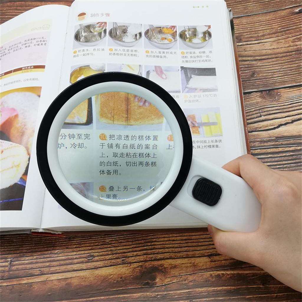 Ручная лупа с 30-кратной большой лупой с 12 Идеально подходит для ювелирных изделий и профессионального использования С подсветкой, Увеличение, Светодиоды, Пожилые люди, Чтение,