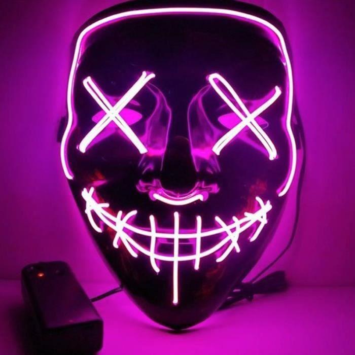 Masque LED de film d'horreur La Purge - Fushia - SHOP-STORY