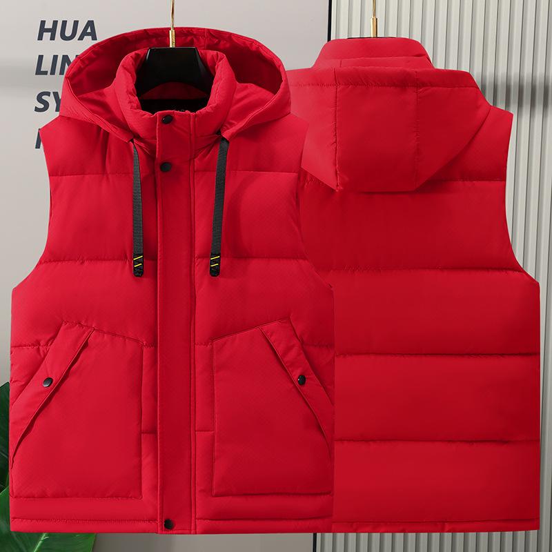 Плотный жилет, Осенне-зимний повседневный мужской жилет большого размера, Модный и теплый, Длина до плеч