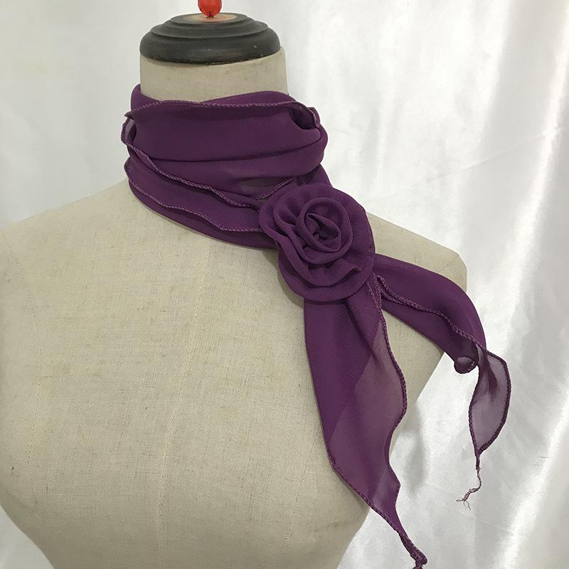 26 Colors Decorative Headscarf Solid Pink Rose Knitted Scarf Shawl Shawl Flower Sunscreen Headscarf Ladies Office Scarf