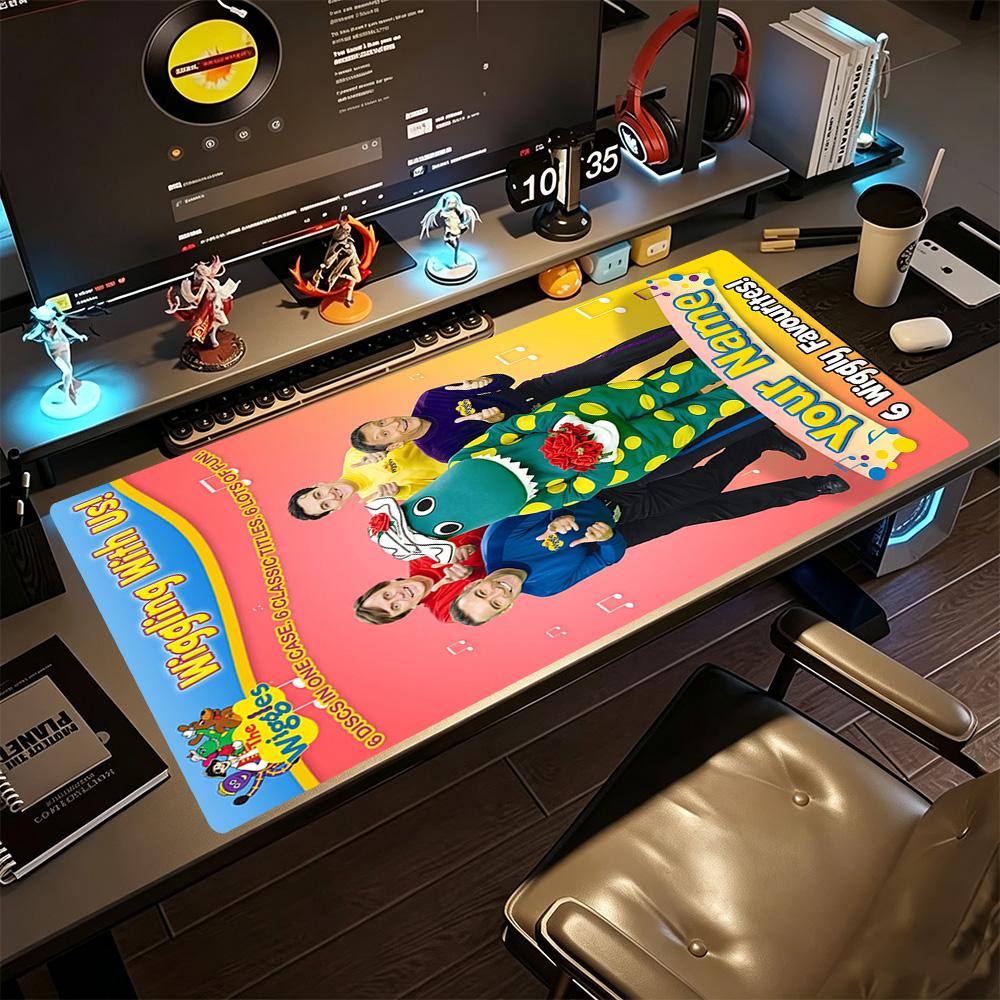 Wiggles Customize Text Mouse Pad Keyboard Mat Study Desk Mat Non-Slip Rubber Bottom Perfect for Office Laptop Gaming Setup