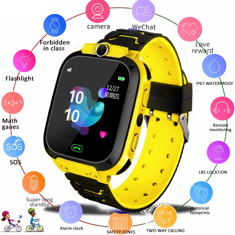 Q12B Смарт-часы для детей Smartwatch Phone Watch для Android IOS Life Водонепроницаемые позиционирование LBS 2G