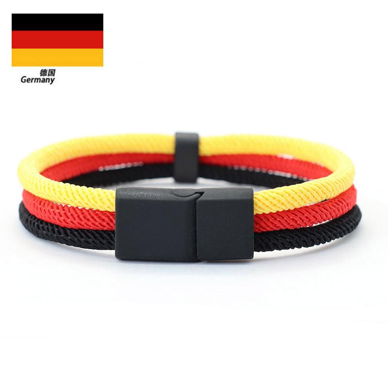 Noter New Novel Flag Color Bracelet For Men 4mm Nylon Cord Chain Braclet Openable Magnet Buckle Spanish Ukrainian Symbol Braslet