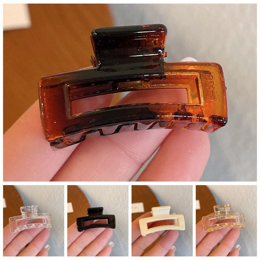 Прямоугольная прозрачная заколка-акула, маленькая полая заколка для волос, модная мини-заколка для волос, ежедневная