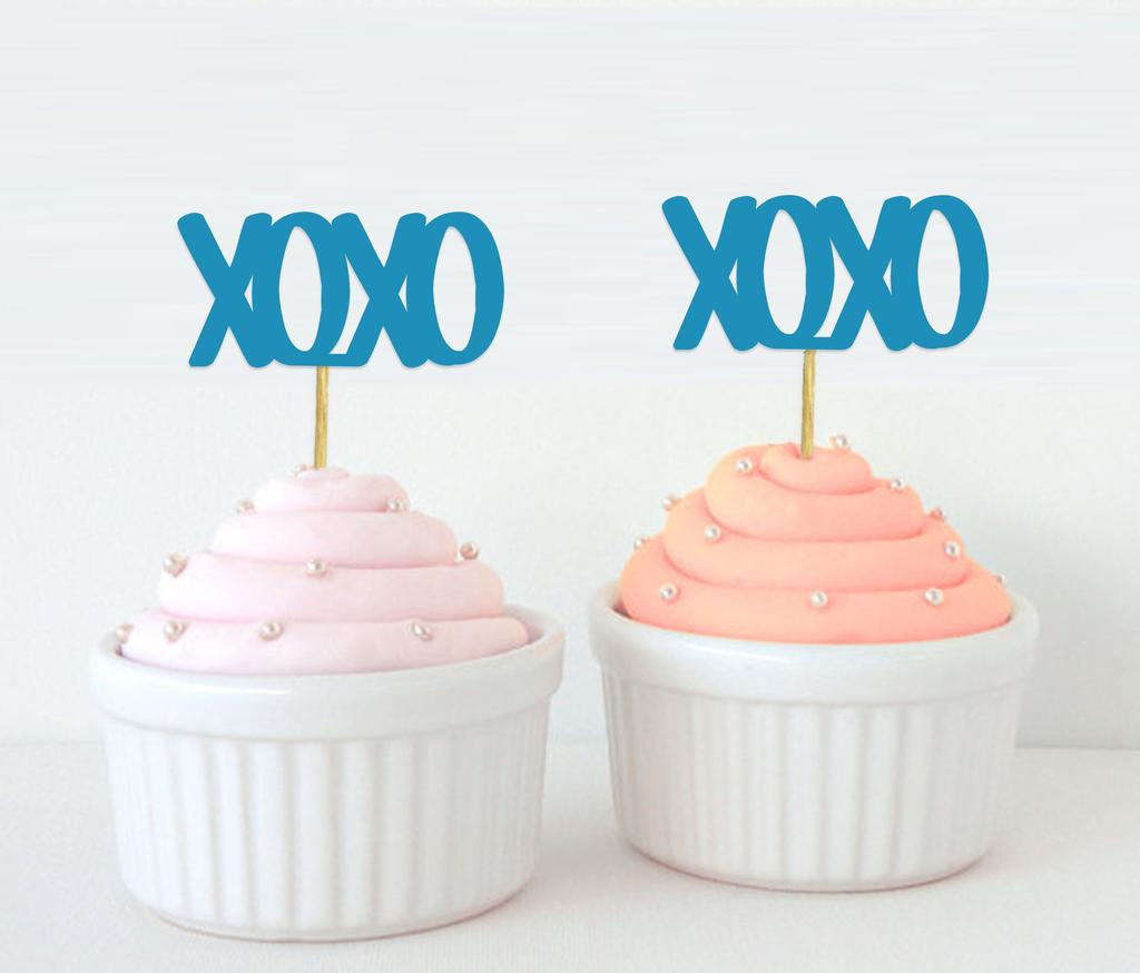Дарлинг Сувенир| Топпер для кексов XOXO| Объятия и поцелуи Свадебная вечеринка Набор украшений для десертов - Pack Of