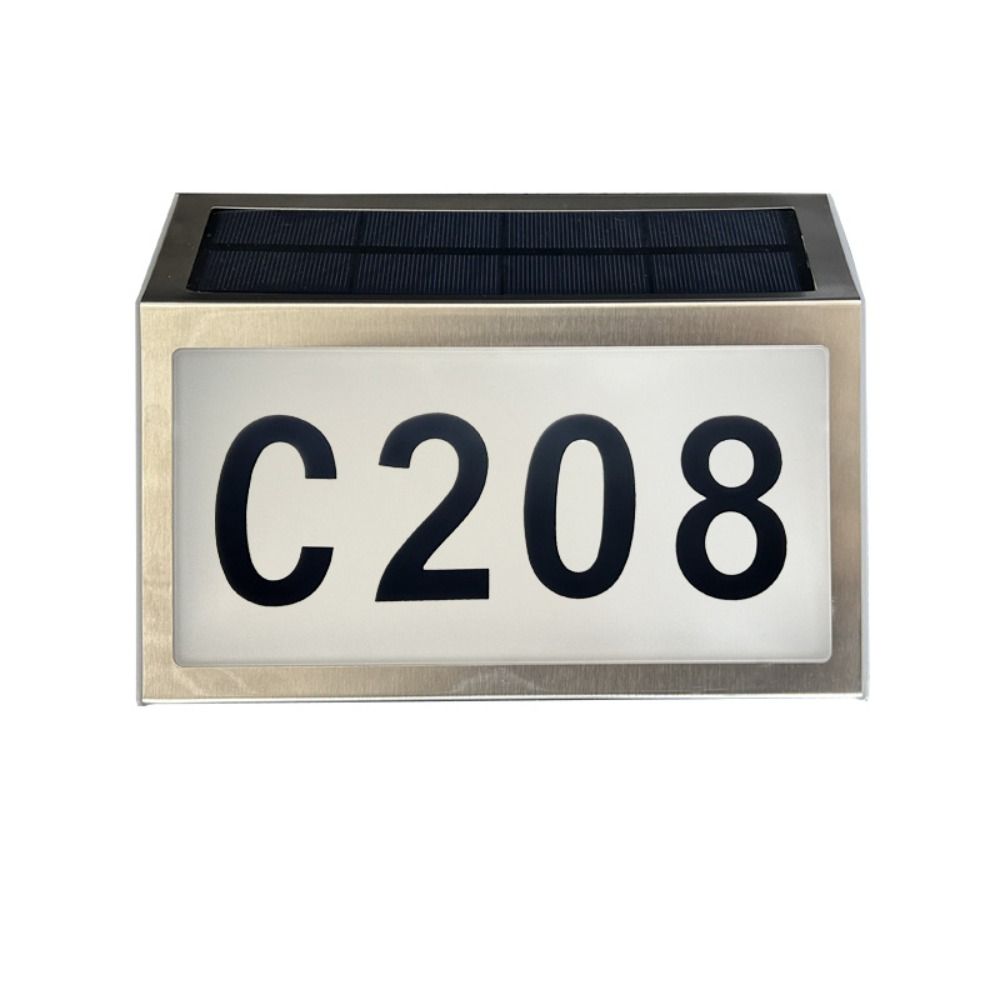 Easy Install Solar LED House Number Waterproof LED Exterior Fence Lamps Street Road Doorplate