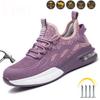 Women Safety Shoes For Work Safety Boots Breathable Steel Toe Puncture Proof Sport Work Sneakers Construction Security Boots